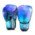 Blue Light Nebula Galaxy Space Print Boxing Gloves