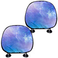 Blue Light Nebula Galaxy Space Print Car Headrest Covers