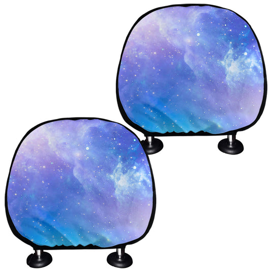 Blue Light Nebula Galaxy Space Print Car Headrest Covers