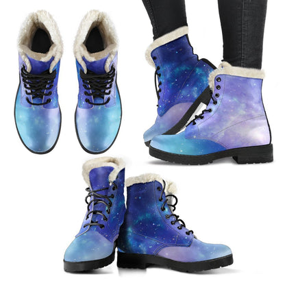 Blue Light Nebula Galaxy Space Print Comfy Boots GearFrost