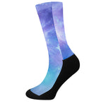 Blue Light Nebula Galaxy Space Print Crew Socks