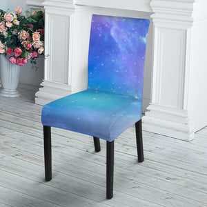 Blue Light Nebula Galaxy Space Print Dining Chair Slipcover