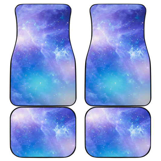 Blue Light Nebula Galaxy Space Print Front and Back Car Floor Mats