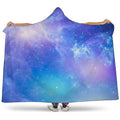 Blue Light Nebula Galaxy Space Print Hooded Blanket