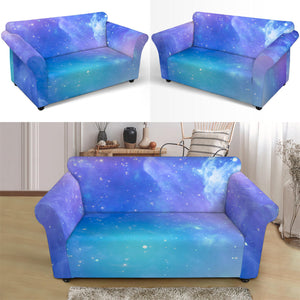 Blue Light Nebula Galaxy Space Print Loveseat Slipcover