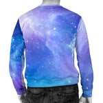 Blue Light Nebula Galaxy Space Print Men's Crewneck Sweatshirt GearFrost