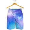 Blue Light Nebula Galaxy Space Print Men's Shorts