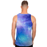 Blue Light Nebula Galaxy Space Print Men's Tank Top