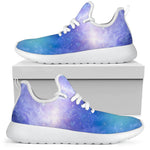 Blue Light Nebula Galaxy Space Print Mesh Knit Shoes GearFrost