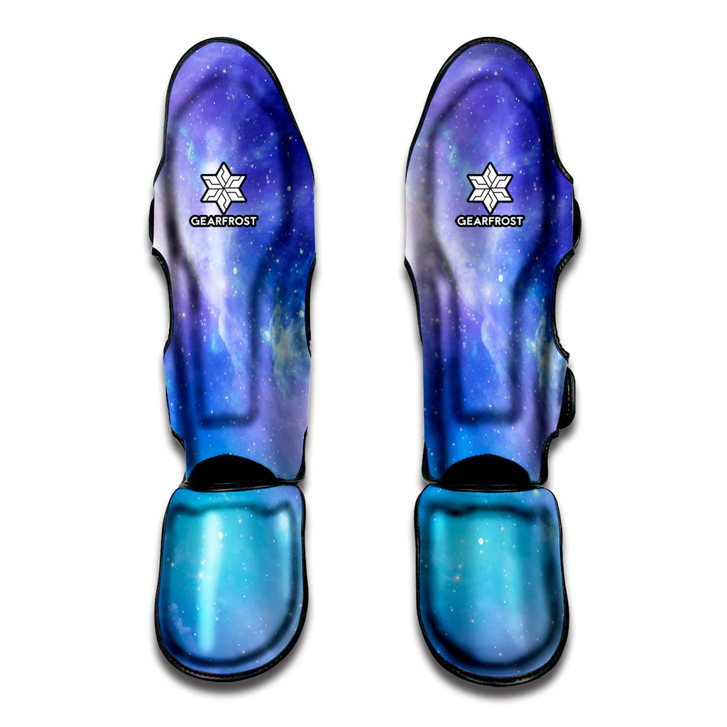 Blue Light Nebula Galaxy Space Print Muay Thai Shin Guard