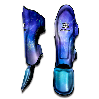 Blue Light Nebula Galaxy Space Print Muay Thai Shin Guard