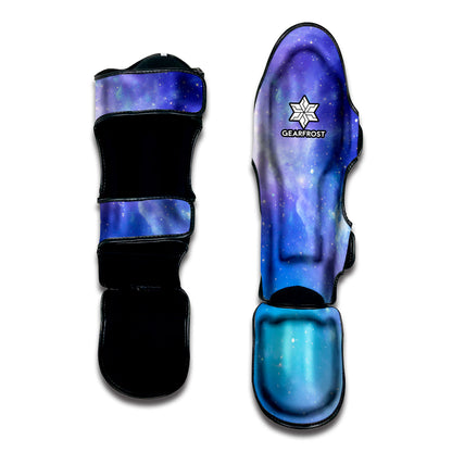 Blue Light Nebula Galaxy Space Print Muay Thai Shin Guard