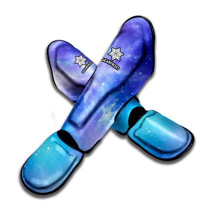 Blue Light Nebula Galaxy Space Print Muay Thai Shin Guard