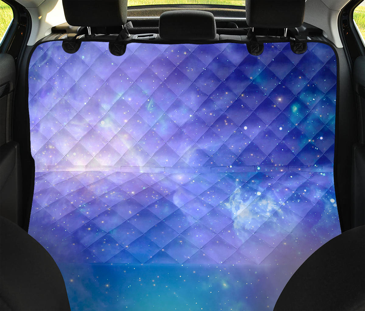 Blue Light Nebula Galaxy Space Print Pet Car Back Seat Cover