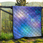 Blue Light Nebula Galaxy Space Print Quilt