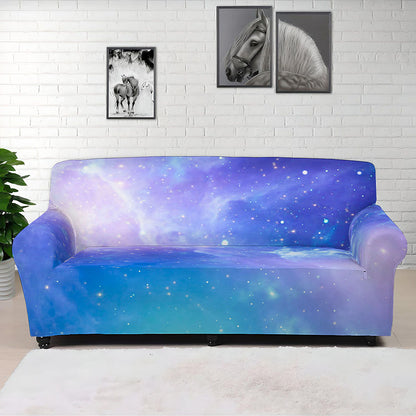 Blue Light Nebula Galaxy Space Print Sofa Cover