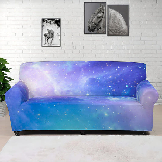 Blue Light Nebula Galaxy Space Print Sofa Cover
