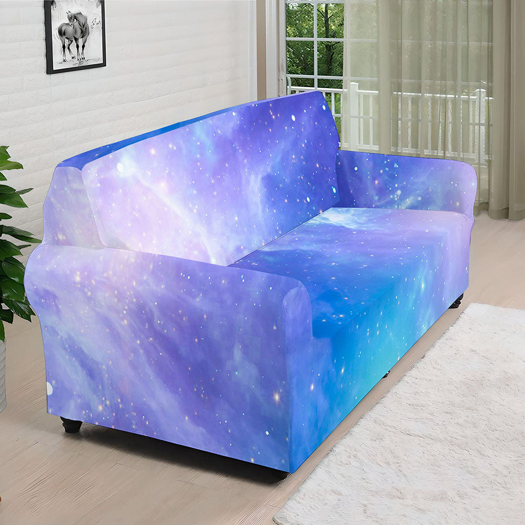 Blue Light Nebula Galaxy Space Print Sofa Cover