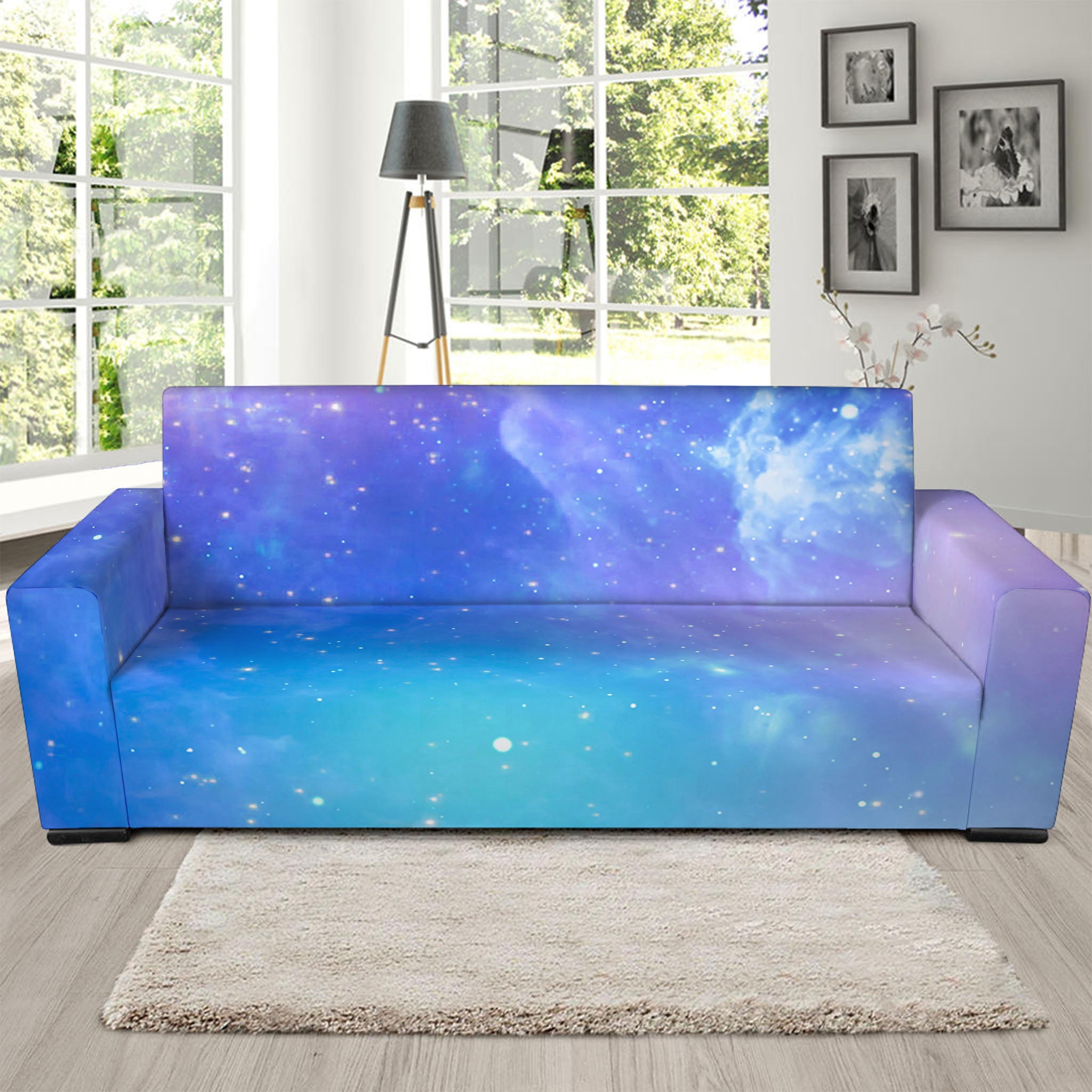 Blue Light Nebula Galaxy Space Print Sofa Slipcover