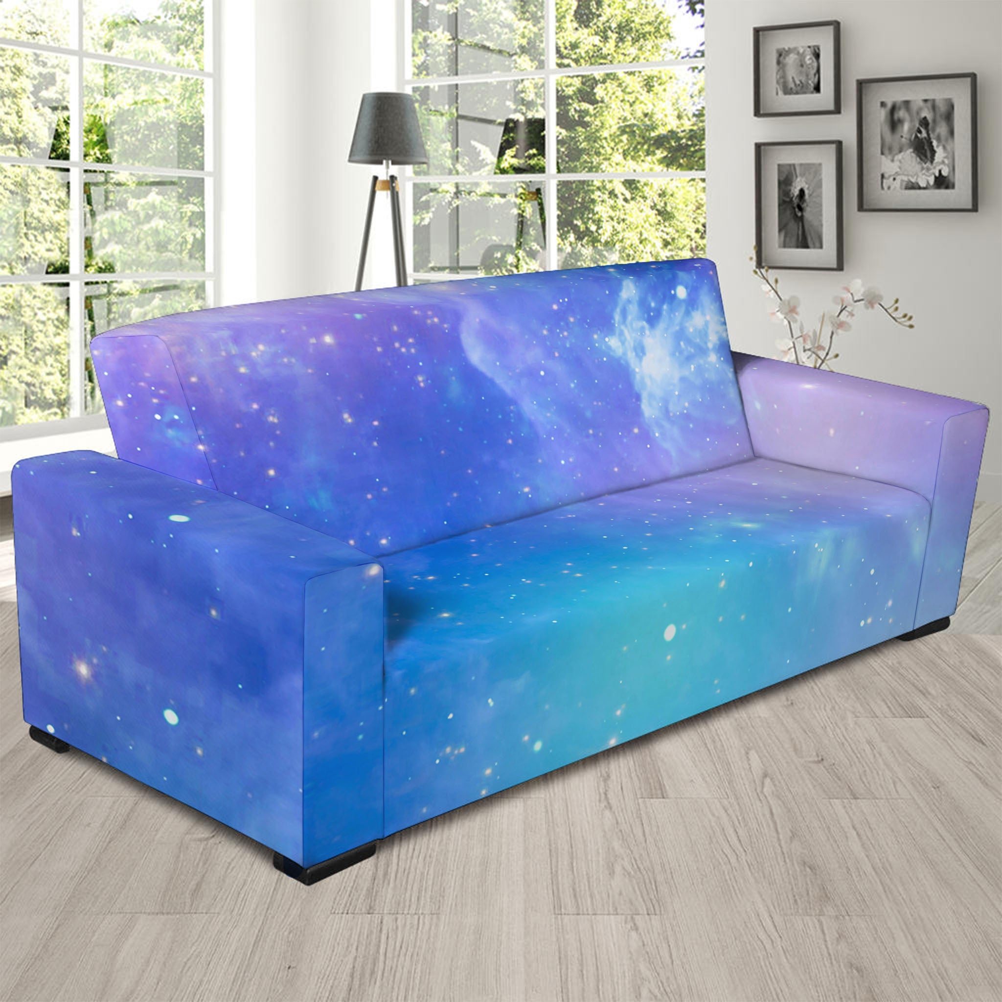 Blue Light Nebula Galaxy Space Print Sofa Slipcover