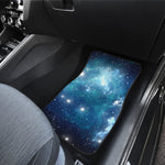 Blue Light Sparkle Galaxy Space Print Front and Back Car Floor Mats GearFrost
