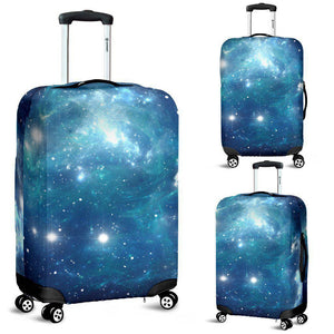 Blue Light Sparkle Galaxy Space Print Luggage Cover GearFrost