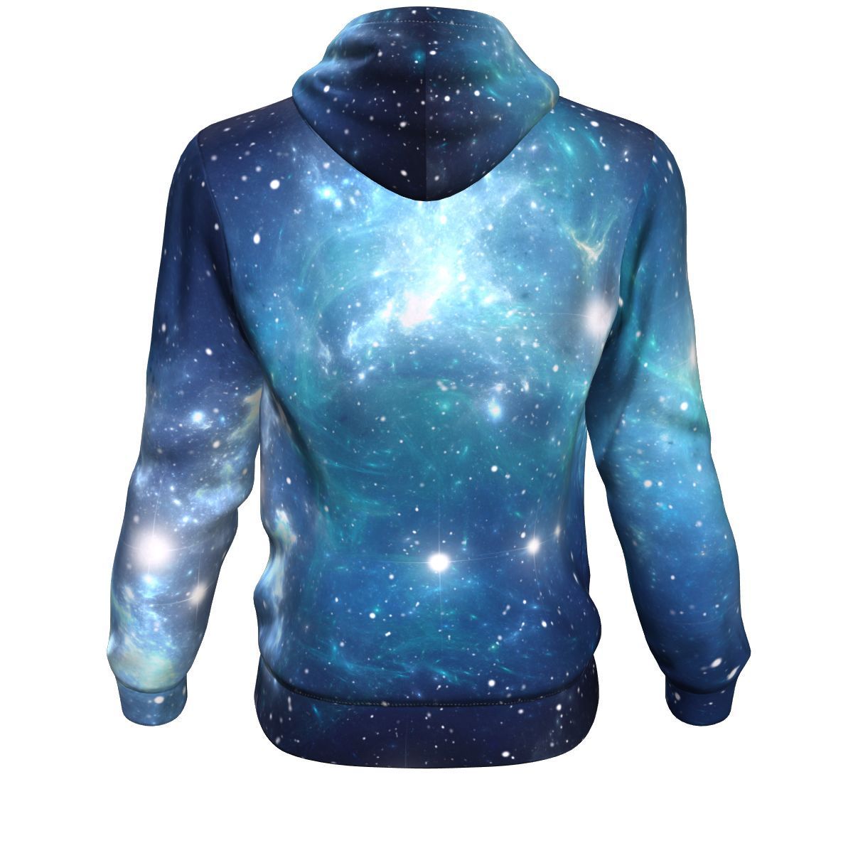 Blue Light Sparkle Galaxy Space Print Unisex Pullover Hoodie GearFrost