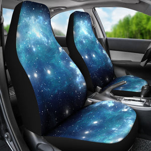 Blue Light Sparkle Galaxy Space Print Universal Fit Car Seat Covers GearFrost