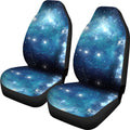 Blue Light Sparkle Galaxy Space Print Universal Fit Car Seat Covers