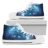 Blue Light Sparkle Galaxy Space Print Women's High Top Shoes GearFrost