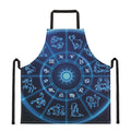Blue Light Zodiac Circle Print Apron