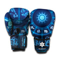 Blue Light Zodiac Circle Print Boxing Gloves