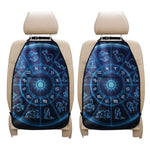 Blue Light Zodiac Circle Print Car Seat Organizers