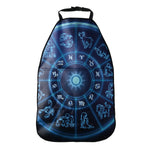 Blue Light Zodiac Circle Print Car Seat Organizers