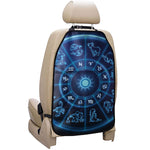 Blue Light Zodiac Circle Print Car Seat Organizers