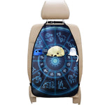 Blue Light Zodiac Circle Print Car Seat Organizers