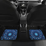 Blue Light Zodiac Circle Print Front and Back Car Floor Mats