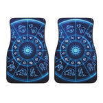 Blue Light Zodiac Circle Print Front Car Floor Mats