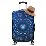 Blue Light Zodiac Circle Print Luggage Cover