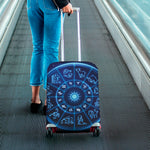 Blue Light Zodiac Circle Print Luggage Cover