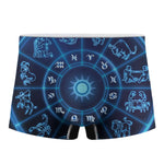 Blue Light Zodiac Circle Print Men's Boxer Briefs