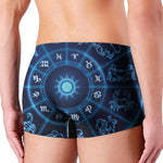Blue Light Zodiac Circle Print Men's Boxer Briefs