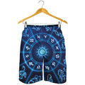 Blue Light Zodiac Circle Print Men's Shorts