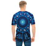 Blue Light Zodiac Circle Print Men's T-Shirt