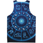 Blue Light Zodiac Circle Print Men's Tank Top