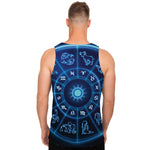 Blue Light Zodiac Circle Print Men's Tank Top