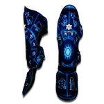 Blue Light Zodiac Circle Print Muay Thai Shin Guard