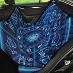 Blue Light Zodiac Circle Print Pet Car Back Seat Cover