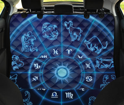 Blue Light Zodiac Circle Print Pet Car Back Seat Cover