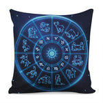 Blue Light Zodiac Circle Print Pillow Cover